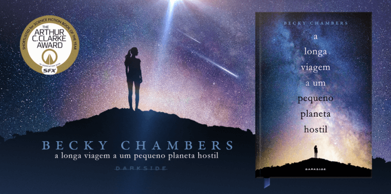 Capa do livro A Longa Viagem a um Pequeno Planeta Hostil, de Becky Chambers