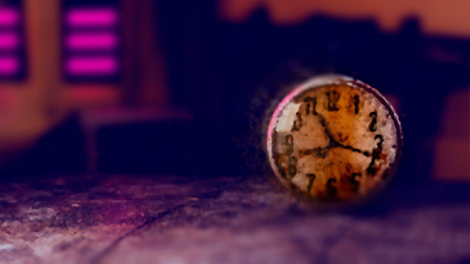 um relógio de desintegrando